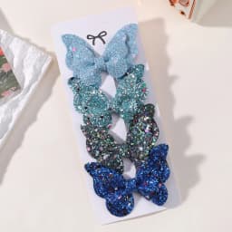 4Pcs Girls Cute Sequins Double Butterfly Hair Clip Bow Hairpins DIY Headwear Bow Decor Hairgrip Children Hair Accessories