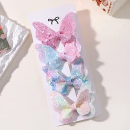 4Pcs Girls Cute Sequins Double Butterfly Hair Clip Bow Hairpins DIY Headwear Bow Decor Hairgrip Children Hair Accessories