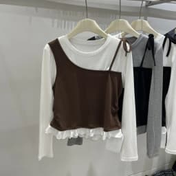 Girls' Spliced Color Blocking Long Sleeved 2025 Autumn Outfit New Fake Two-piece Layered Korean Style Little Girl Base T-shirt