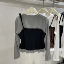 Girls' Spliced Color Blocking Long Sleeved 2025 Autumn Outfit New Fake Two-piece Layered Korean Style Little Girl Base T-shirt