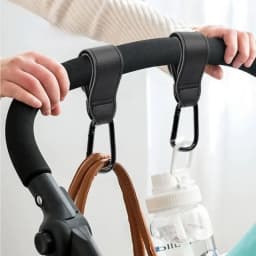 PU Leather Pram Hook Adjustable Baby Stroller Hook Cart Organizer Diaper Bag Hanger Children Boy Girl Travel Baby Accessories