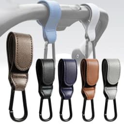 PU Leather Pram Hook Adjustable Baby Stroller Hook Cart Organizer Diaper Bag Hanger Children Boy Girl Travel Baby Accessories