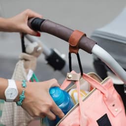 PU Leather Pram Hook Adjustable Baby Stroller Hook Cart Organizer Diaper Bag Hanger Children Boy Girl Travel Baby Accessories