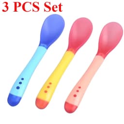 3pcs/lot Temperature Sensing Spoon for Baby Safety Infant Feeding Spoons Kids Children Boy Girl Toddler Flatware