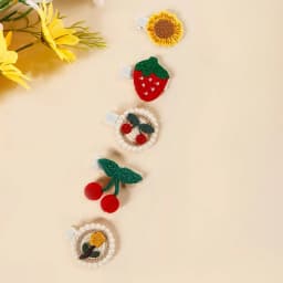10Pcs Strawberry Cherry Sunflower Cloth Clip Baby Cute Combination Hairpin Children's Hair Accessories For Taking Photos Outside
