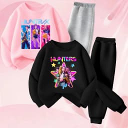 Girls Spring Autumn Cartoon Printed 2pcs Sets Children's Fashion Sweatshirts and Sweatpants Sets Baby Kids Casual Pullover Sets