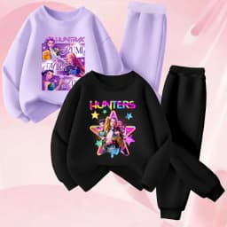 Girls Spring Autumn Cartoon Printed 2pcs Sets Children's Fashion Sweatshirts and Sweatpants Sets Baby Kids Casual Pullover Sets