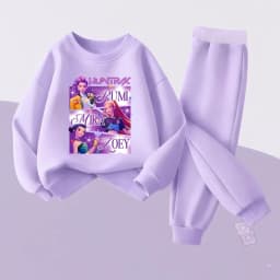 Girls Spring Autumn Cartoon Printed 2pcs Sets Children's Fashion Sweatshirts and Sweatpants Sets Baby Kids Casual Pullover Sets