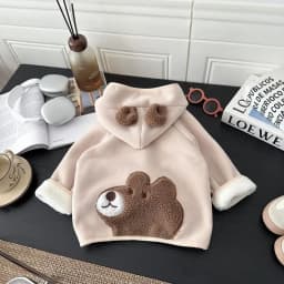 2026 Kids Winter Coat Thickened Fleece Jacket Cartoon Animal Hooded Outerwear for Boys Girls Warm Winter Children Clothing
