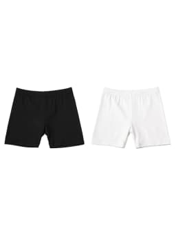 2Pcs Summer Solid Color Kids Leggings Girls Safety Shorts Leggings Girls' Beach Shorts Are Suitable for Children Aged 2-12 Years