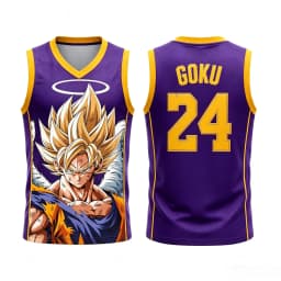 Dragon Ball Goku Super Saiyan No.23 Basketball Jersey Men 3D Print Sports Vest White Gold Gradient Anime Streetwear Tank Top