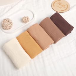 5Pcs Baby Cotton Washcloth Newborn Burp Cloth Square Towels 6-Layer Pure Cotton Soft Absorbent Gauze Cotton Baby Towels