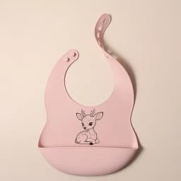 2025 NEW Custom Cartoon Deer Rainbow Silicone Baby Bib with Name & Pattern Food-Grade Solid Feeding Bib DZ31