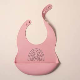 2025 NEW Custom Cartoon Deer Rainbow Silicone Baby Bib with Name & Pattern Food-Grade Solid Feeding Bib DZ31