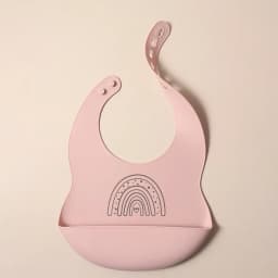 2025 NEW Custom Cartoon Deer Rainbow Silicone Baby Bib with Name & Pattern Food-Grade Solid Feeding Bib DZ31