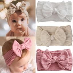 1/3/4/6Pcs Solid Color Baby Headband Bow Children Hair Band Elastic Nylon Newborn Soft Turban Headwrap Kid Hair Accessories
