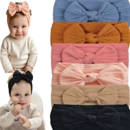 1/3/4/6Pcs Solid Color Baby Headband Bow Children Hair Band Elastic Nylon Newborn Soft Turban Headwrap Kid Hair Accessories