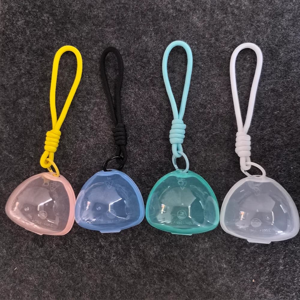 Multifunctional Pacifier and Teething Stick Storage Box with Lanyard, Anti-Loss and Anti-Dirt Pacifier Case, Essential Accessory for Baby Outings, Pacifier Storage Box with Lanyard, Can Be Hung on Bag/Stroller, Portable and Hygienic Pacifier Protection Box