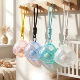 Multifunctional Pacifier and Teething Stick Storage Box with Lanyard, Anti-Loss and Anti-Dirt Pacifier Case, Essential Accessory for Baby Outings, Pacifier Storage Box with Lanyard, Can Be Hung on Bag/Stroller, Portable and Hygienic Pacifier Protection Box