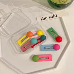 New Cute Sweet Colorful Candy Bean Hair Clips for Girls - Vibrant BB Barrettes, Kids' Bangs Side Clips in a Box, Adorable Gift