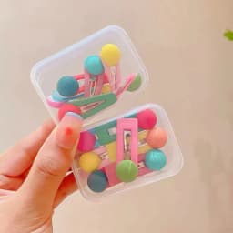 New Cute Sweet Colorful Candy Bean Hair Clips for Girls - Vibrant BB Barrettes, Kids' Bangs Side Clips in a Box, Adorable Gift