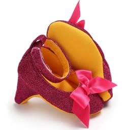 Princess Style Newborn Baby Girl Cute Shoes Solid Color Bow High Heels First Step Toddler Walk Party Dress Footwear