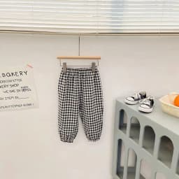 Summer Plaid Mosquito Proof Pants Outdoor Wear Baby Girls New Style Fashion Casual Loose Harlan Pants Children Thin Trousers