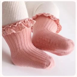 1/3/4/5pairs Cotton Pure Color Toddler Girl Lace Socks Infant Baby Girls Non-slip Socks Young Children Girl Cute Half Knee-socks