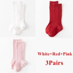 3Pairs/Lot Baby Knee High Socks Kids Girls Boys Soft Cotton Long Sock Cute Spanish Stripe Solid Children Socken For 0-8Years