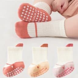 3Pairs/lot Children's Socks For Girls Boys Cotton Soft Toddler Floor Home Socks For Baby Elegant Fashion Kids Sock Anti-slip New