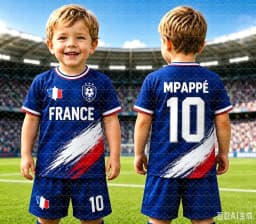 2026 Hotsale NO.10 Mbappé Football Jersey Tee & Shorts Set, Single Top Available, France Flag Fans 2‑Piece Summer Set for Kids