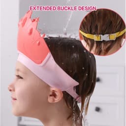 Baby Adjustable Size Shampoo Cap Crown Baby Shower Cap Children Cartoon Bath Visor Infant Hair Shield Ear Protection Waterproof