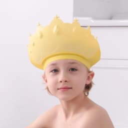 Baby Adjustable Size Shampoo Cap Crown Baby Shower Cap Children Cartoon Bath Visor Infant Hair Shield Ear Protection Waterproof