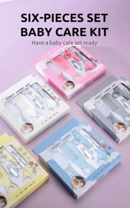 Baby Grooming Kit Baby Care Set BPA Free Cute Design Comb Brush Nail Clippers Scissors Safe Newborn Infant Grooming Tools
