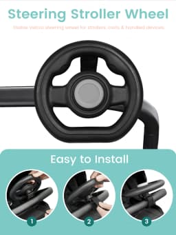 1PC Universal Pretend Steering Wheel for Strollers & Carts - Detachable, Fun Driving Attachment