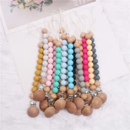 INS Pacifier Chain Food Grade Silicone Pacifier Pendant Gum Anti Drop Chain Baby Grinding Toy Bebe Pacifier Clips Baby Toys