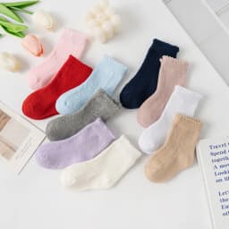 New Baby Boys Girls Socks Solid Breathable Children Short Socks Hollow Out Toddlers Kids Cotton Princess Cute Socks For 0-8Years