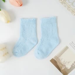 New Baby Boys Girls Socks Solid Breathable Children Short Socks Hollow Out Toddlers Kids Cotton Princess Cute Socks For 0-8Years
