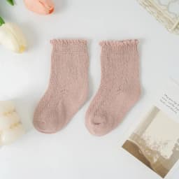 New Baby Boys Girls Socks Solid Breathable Children Short Socks Hollow Out Toddlers Kids Cotton Princess Cute Socks For 0-8Years