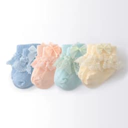 Lawadka 4Pairs/lot Newborn Baby Socks For Girls Cotton Lace Infant Girls Sock Princess Bow Toddler Baby Girls Socks Spring 0-24M