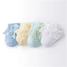 Lawadka 4Pairs/lot Newborn Baby Socks For Girls Cotton Lace Infant Girls Sock Princess Bow Toddler Baby Girls Socks Spring 0-24M