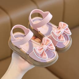 New Fashionable Girls Sandals Summer Bow Princess Sandals 3-14 Years Old Students Children Outside Wearing Versatile Sandals
