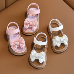 New Fashionable Girls Sandals Summer Bow Princess Sandals 3-14 Years Old Students Children Outside Wearing Versatile Sandals