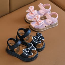 New Fashionable Girls Sandals Summer Bow Princess Sandals 3-14 Years Old Students Children Outside Wearing Versatile Sandals