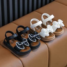 New Fashionable Girls Sandals Summer Bow Princess Sandals 3-14 Years Old Students Children Outside Wearing Versatile Sandals