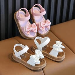 New Fashionable Girls Sandals Summer Bow Princess Sandals 3-14 Years Old Students Children Outside Wearing Versatile Sandals