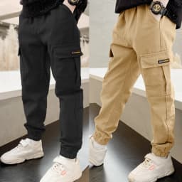 3-14 Years Teen Boys Spring Autumn Trousers Outdoor Handsome Slim Fit Casual Cargo Pants Children Sport Britches