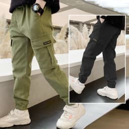 3-14 Years Teen Boys Spring Autumn Trousers Outdoor Handsome Slim Fit Casual Cargo Pants Children Sport Britches