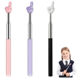 Colorful Finger Reading Sticks Stainless Steel Pointer Parent-Child Finger Reading Sticks Telescopic Rod Kids Teaching Tool