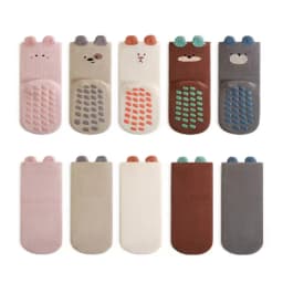 5 Pairs Kids Non-Slip Socks Cute Cartoon Pattern Baby Boys Girls Floor Socks Comfortable for Toddler Children